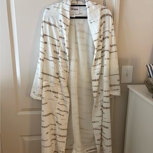 BB Dakota White and Brown Striped Women's Coat